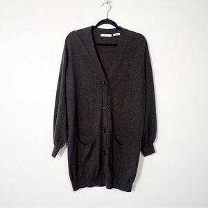 Neiman Marcus Cashmere Collection Long Sweater Cardigan Size XL Chocolate Brown